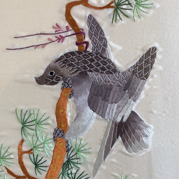 Vintage Silk Embroidery Sloth - Picture 2 of 9